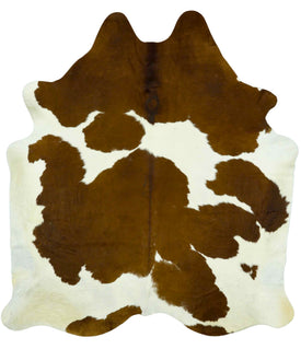 Cowhide rug Brown and White