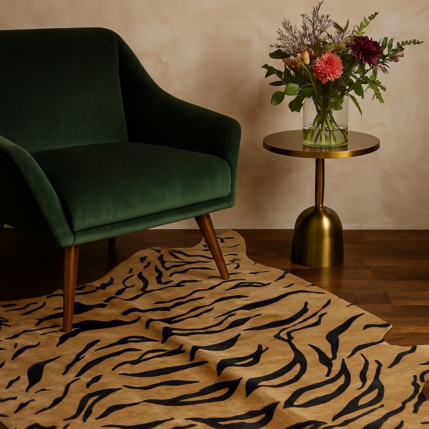 Cowhide rug - Genuine Brazilian cowhide – Animal Print Tiger