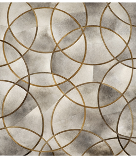 FD38E – BELLE | Elegant Circular Pattern Leather Rug