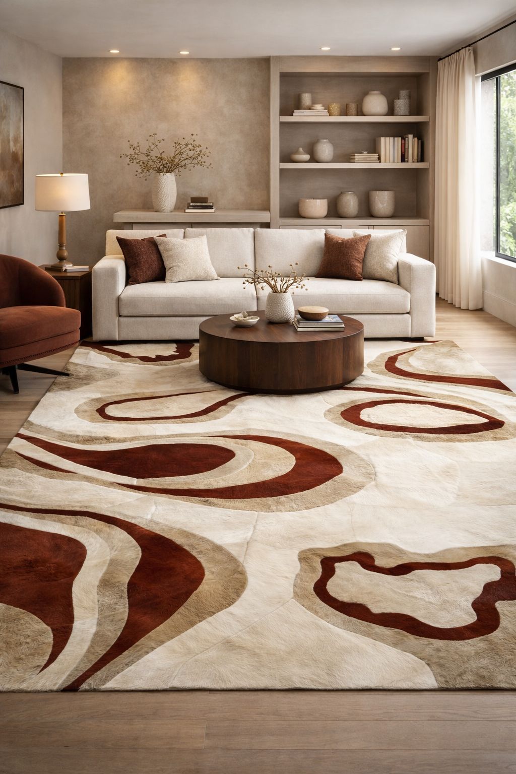 FD11E – MIRAY | Organic Contemporary Leather Rug