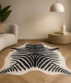 Cowhide rug Animal Print Screen Printing – Zebra